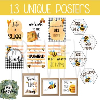 MEGA Honey Bee classroom Decor Bundle - Editable by Lisa's Classroom