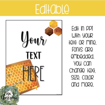 MEGA Honey Bee classroom Decor Bundle - Editable by Lisa's Classroom