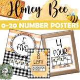 Honey Bee Classroom Decor | Ten Frame | Number posters 0-2