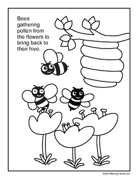 Preview of Honey Bee Coloring Page