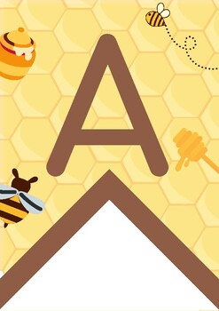 Preview of Honey Bee Pennant Banner (Brown Text)