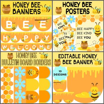 Preview of Honey Bee Themed CLASSROOM DECORATION BUNDLE