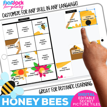 Preview of Honey Bees Digital Editable Google Slide Secret Pictures | Distance Learning