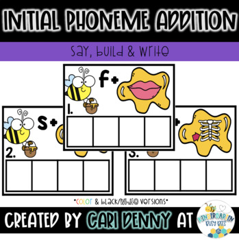 Preview of Honey Bee Phoneme Addition (initial) | Spring Literacy Center | Phonics Activity