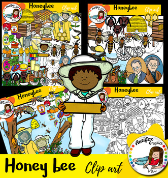 Preview of Honey bee clip art-  Big set of 98 graphics!