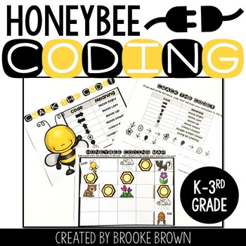 Preview of Honeybee Coding - DIGITAL + PRINTABLE Unplugged Spring Coding #sizzlingSTEM1