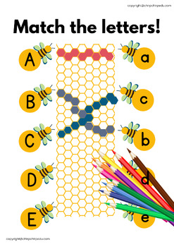 Preview of Alphabet Activities - Honeybee Letter Matching - ABC Recognition