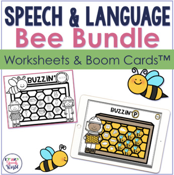 Preview of Bee Bundle Printables & BOOM Cards™ | Speech Therapy