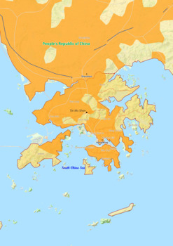 Preview of Hong Kong map with cities township counties rivers roads labeled