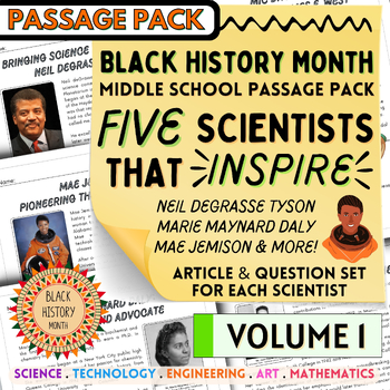 Preview of Black History Month in Science Class: 5 Scientists to Know! Middle School BHM