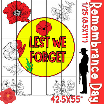 Preview of Remembrance day canada collaborative poster Art Coloring pages • Bulletin Board