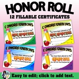 Honor/High Honor Roll Certificates Set