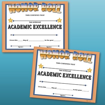 Honor Roll Certificate by DP Sharpe Resources | TPT