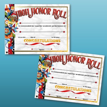 Honor Roll Certificate 4 ~ Fillable by DP Sharpe | TpT