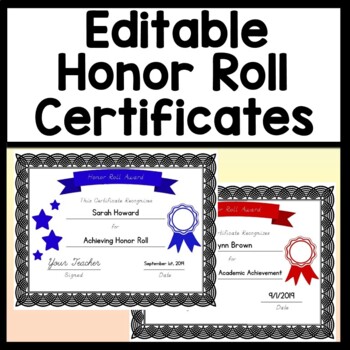 8-1/2 X 11 in 2 Pack Pack of 30 Honor Roll Certificate 0.5 mm Micro Tip Paper Blue Ink 