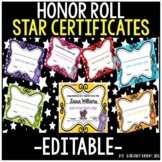 Honor Roll & Editable Star Certificates