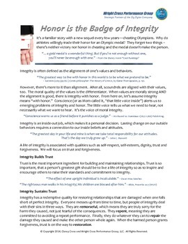 Preview of Honor is the Badge of Integrity - A Mini Lesson for Grade 10 to Adult