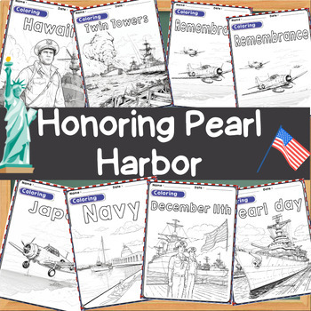 Preview of Honoring Pearl Harbor World War II (2) Attack - Coloring Pages freebies