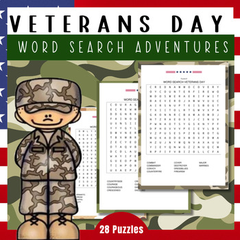 Preview of Honoring Veterans Day Word Search Adventures