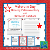 Veterans Day - Reflection Activity and Questions