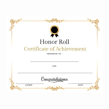 Preview of Honors Day Honor Roll Certificate Instant Download Printable Print & Go Any Age