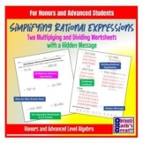 Honors Multiplying/Dividing Rational Expressions (2Workshe
