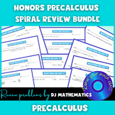 Honors Precalculus Spiral Review Problem Set Bundle