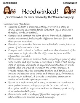 Preview of Hoodwinked! A Literary Elements Mini Unit