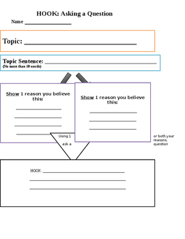 Preview of Hook Graphic Organizer