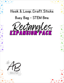 Preview of Rectangle Expansion Pack - Hook & Loop Craft Sticks -  Busy Bag & STEM Bin Cards