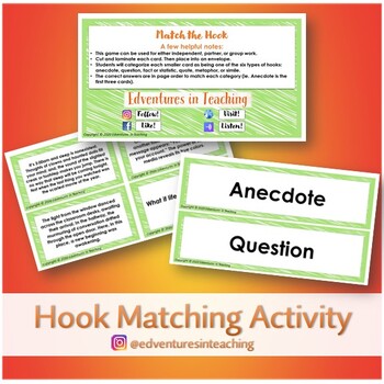 Preview of Hook Matching Activity