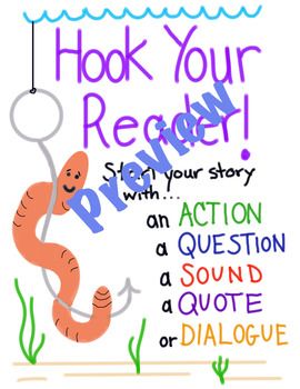 Preview of Hook Your Reader Anchor Chart - Hand Drawn