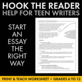 Hook the Reader with Strong Introductory Paragraph Launch, Hooks, Writing Help