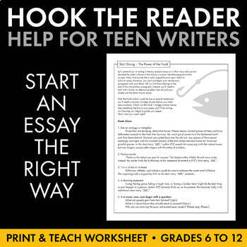 Preview of Hook the Reader with Strong Introductory Paragraph Launch, Hooks, Writing Help