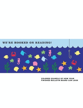 Preview of Hooked on Reading Classroom Bulletin Board DIY Kit