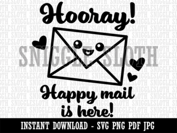 Cute Mailbox with Hearts Clipart Instant Digital Download by Sniggle Sloth