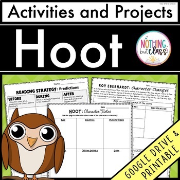 Preview of Hoot | Activities and Projects | Worksheets and Digital
