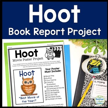 Preview of Hoot Book Report Project | Create a Movie Poster | Hoot Activity for Novel Study