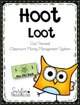 Preview of Hoot Loot - Owl Themed Money -Classroom Management System