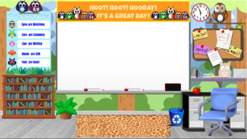 Preview of Hooting good day! Owl themed virtual classroom backgound