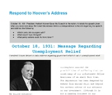 Hoover's Address - Great Depression