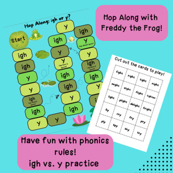 Preview of Hop Along Game: igh vs. y- Make learning phonics rules fun! OG/SOR