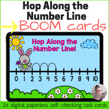 Preview of Hop Along the Number Line Digital Task Cards with Boom Cards