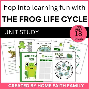 Preview of Hop Into Learning With The Frog Life Cycle Unit Study