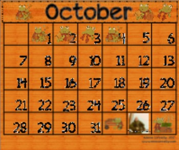 Preview of Hop Into October!  Frog Themed Calendar Activities for the SMART Board