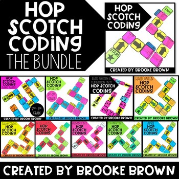 Preview of Hop Scotch Coding® BUNDLE (Hour of Code) Unplugged Coding: Spring & Fall Coding