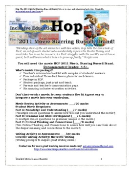 Preview of Hop The 2011 Movie review and educational activities.