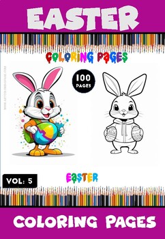 Preview of Hop into Happiness with Cute Easter Bunny Coloring Vol 5