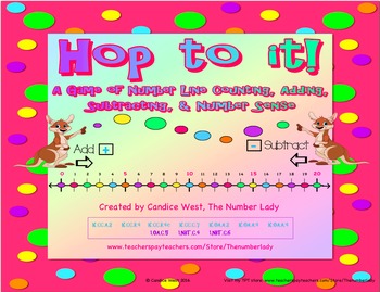 Preview of Hop to It! A Game of Number Line Counting, Adding, Subtracting, & Number Sense