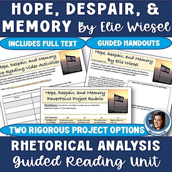 Preview of Hope, Despair, and Memory by Elie Wiesel - Rhetorical Devices & Appeals Analysis